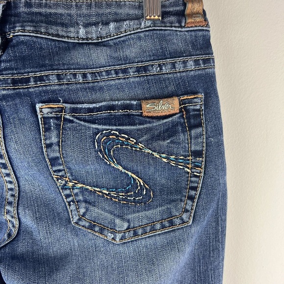 Silver Jeans Womens Tina Boot Cut Denim Blue Light Wash Low Rise 30 Y2K - Picture 3 of 7